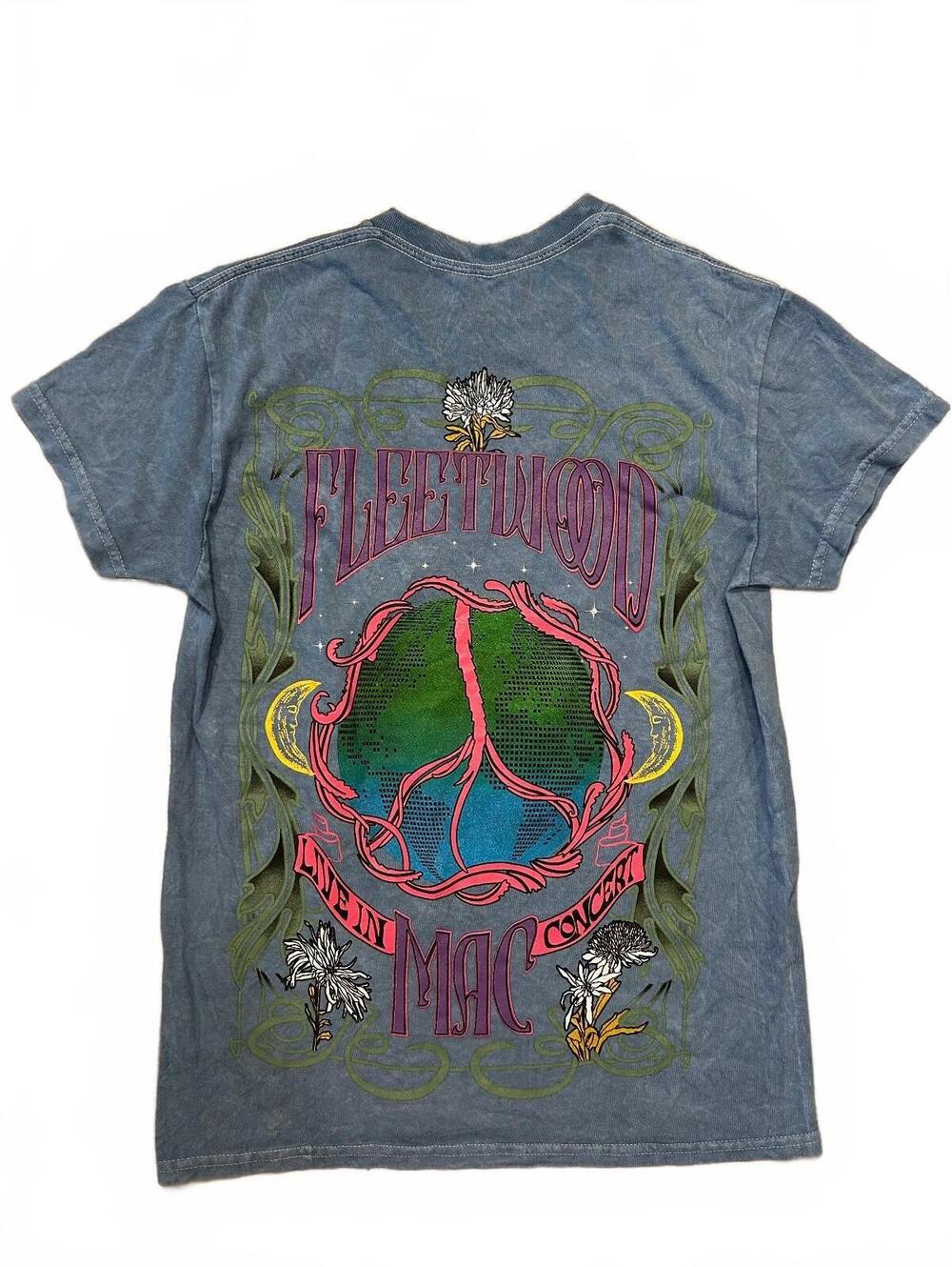 Fleetwood Mac Live In Concert Band Tee Acid Wash Vintage Style Graphic T-Shirt